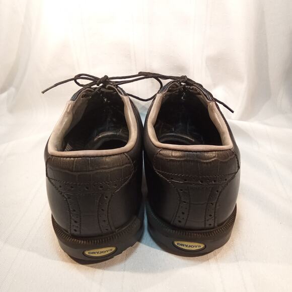 FootJoy DryJoys Men’s Leather Golf Shoes Black Size 10 - Picture 3 of 8